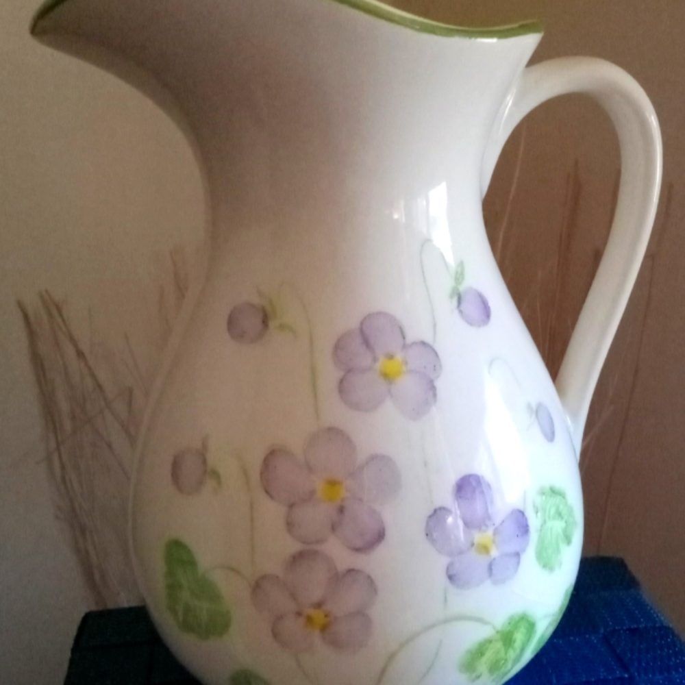 Weiss Purple Floral Ceramic Pitcher